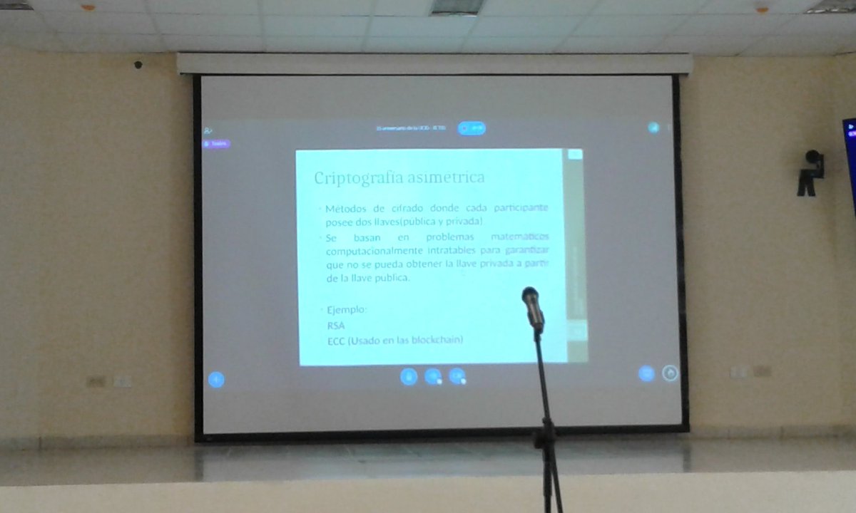 Conferencia magistral del Prof. Aux. Alexis Masó Blockchain, seguridad y aplicaciones. XETID 2022. #VamosConTodo <a href="/finanzasprecios/">Ministerio de Finanzas y Precios Cuba</a> <a href="/FrankTrujilloC/">Frank Trujillo Contreras</a> 
#InformaticaCuba
