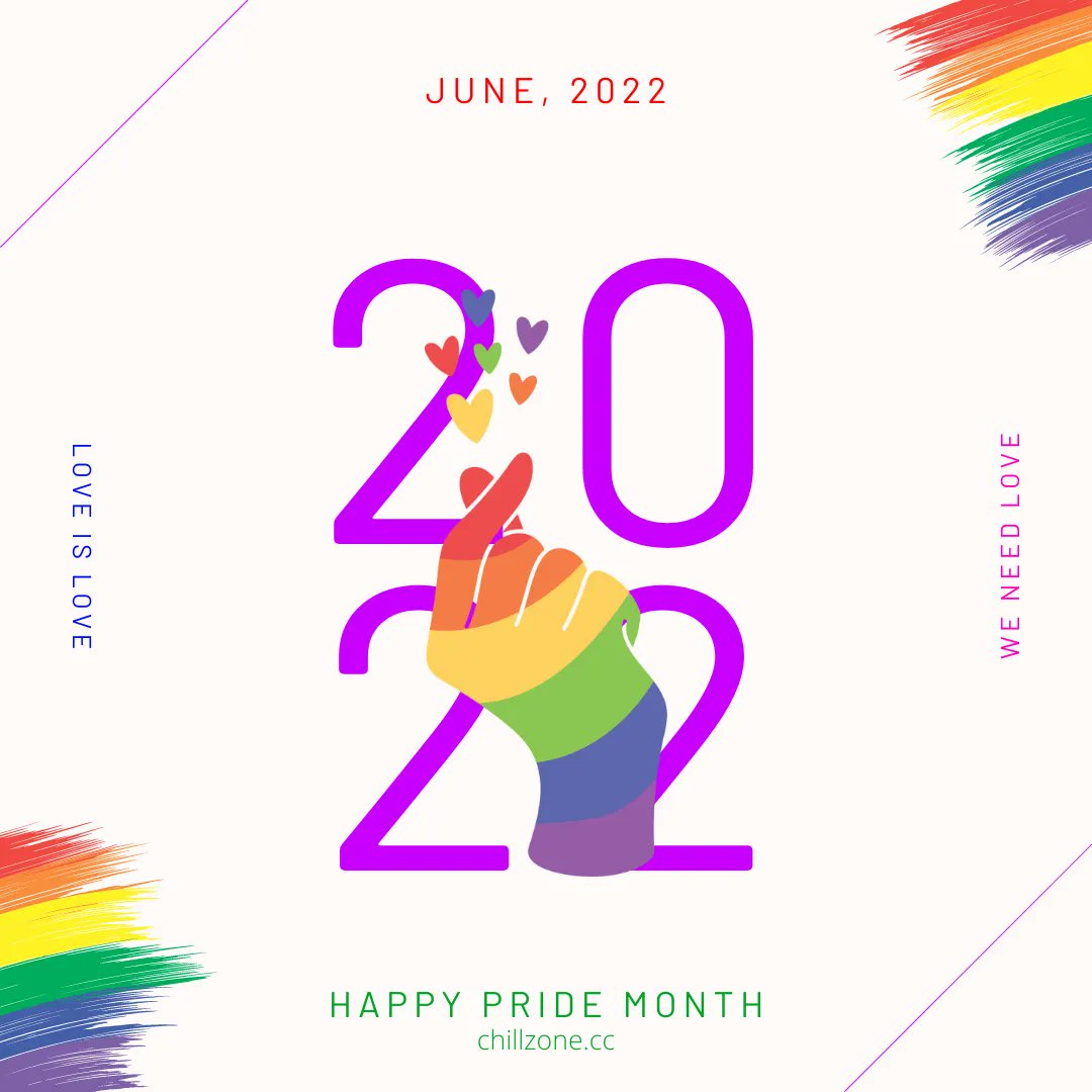 chillzonemc's tweet photo. Happy #Pride Month! 🏳️‍🌈 🌈 
We believe everyone is #equal and love is love! ❤️ 
#pridemonth #june #lgbt #lgbtq https://t.co/lEDi1NVs4k