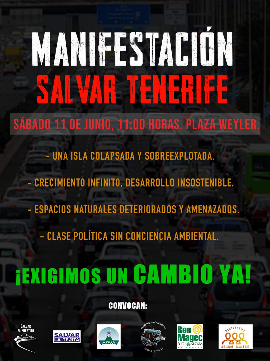 adrifloresrvl's tweet photo. El día 11 salimos a la calle por El Puertito, Fonsalía, La Tejita, los charcos, el circuito del motor y un largo etcétera. Salimos para proteger nuestra tierra, nuestra biodiversidad y nuestra isla. Es hora de demostrar que este modelo se acabó. 
#SalvarTenerife https://t.co/oVTnONPvft