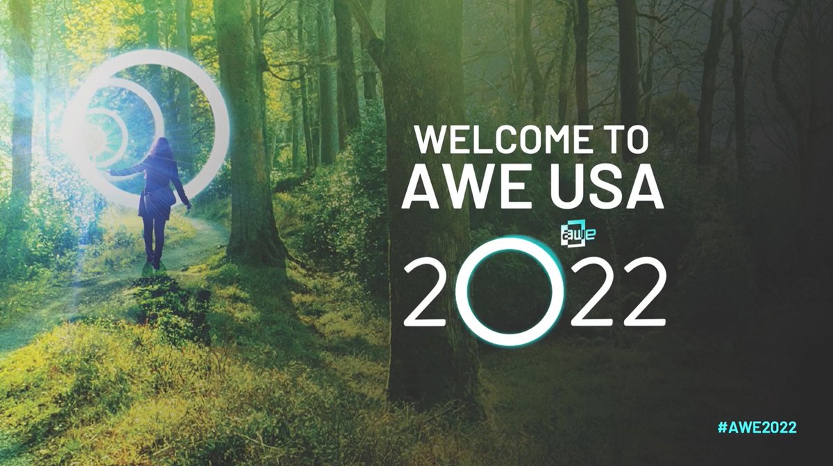 kentbye's tweet photo. 1/ AWE livestream is starting now at https://t.co/lOp6bJR9cY

This mini-thread will cover the @ARealityEvent main stage keynotes featuring @unity, @qualcomm, &amp; @snap.

I'm not at #AWE2022 and so I'll miss the demos &amp; expo floor, but will add interesting XR news in this thread👇 https://t.co/VEJ8O8cQVk
