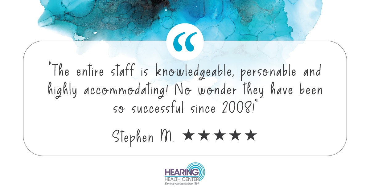 Another 5 star review given by Stephen M. just last week…

CLICK HERE to take our ONLINE Hearing Test: bit.ly/3vkJZJy

#5starreview
#hearinghealth
#hearingtest
#hearingloss
