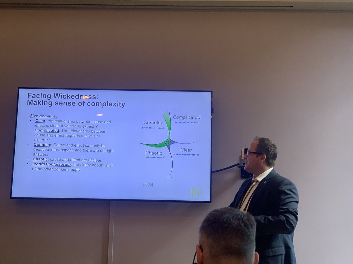 MSchlaile's tweet photo. Talking about the methodological implications of the #normative turn for/in #innovationpolicy &amp; #STIpolicy &amp; how to make sense of #complexity &amp; #wickedness (e.g., by using #cynefin by @snowded). Very helpful comments and great discussion at #EuSPRI2022 @UniUtrecht @UUCopernicus https://t.co/K4EDESNpbq