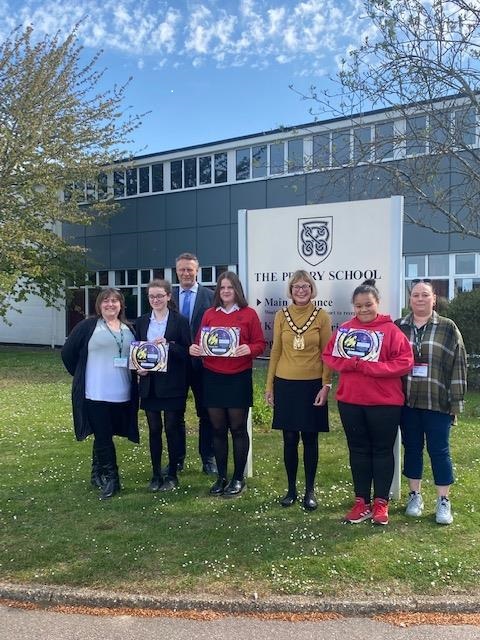 TPS_Hitchin's tweet photo. Dionne in Year 8, Rosie in Year 9 and Kathryn in Year 11 were acknowledged by the Hertfordshire Chair's Community Recognition Awards as being a 'Young Star'. All were given a certificate for their achievements and a voucher. Well done all! We are #PrioryProud. https://t.co/ii9nxKZbDg