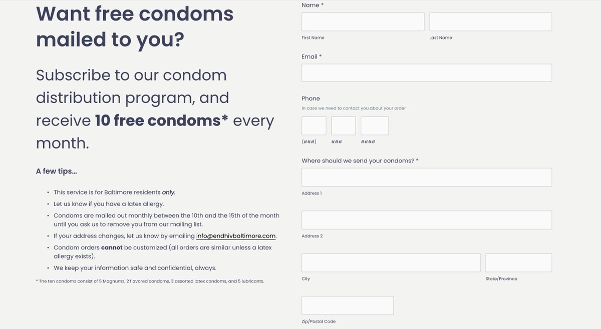 baltimoreconvo's tweet photo. Want free condoms mailed to you? Sign up now. 
.
https://t.co/50C6aaoR3C https://t.co/bcstYhhOQu