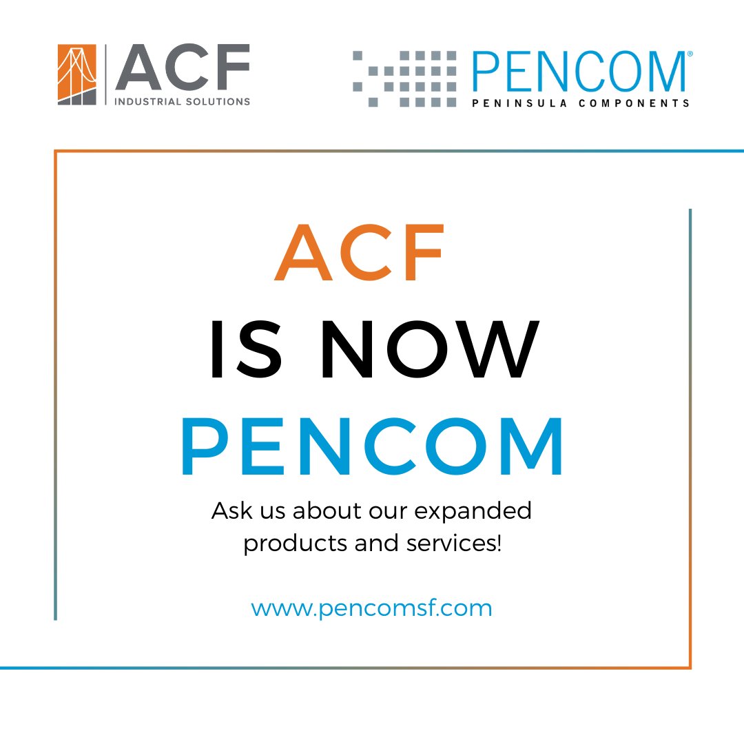 acfcomponents's tweet image. We are excited to announce that we have been acquired by PENCOM!

Ask your local representative for more information about our expanded services.

pencomsf.com

#pencom #acf #acquisition