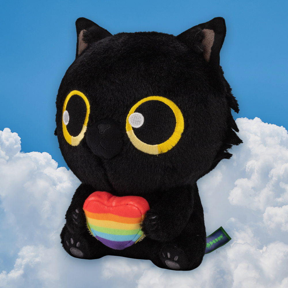 EvanAndKatelyn's tweet photo. 🌈 Limited edition Joob plush just launched with ALL proceeds going to the Trevor Project! PS the little rainbow heart is attached to her paws with velcro and it’s so cute 🥺 She’s on sale for 3 weeks only! 💖 https://t.co/ufHE5ujJms 🐈 https://t.co/JcFv5JbStR