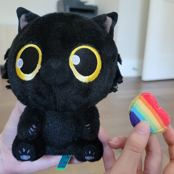 EvanAndKatelyn's tweet photo. 🌈 Limited edition Joob plush just launched with ALL proceeds going to the Trevor Project! PS the little rainbow heart is attached to her paws with velcro and it’s so cute 🥺 She’s on sale for 3 weeks only! 💖 https://t.co/ufHE5ujJms 🐈 https://t.co/JcFv5JbStR