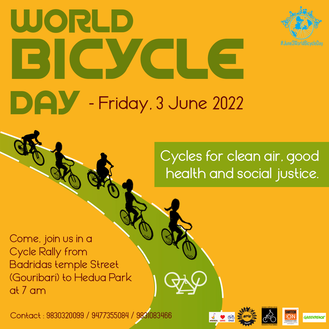 BYCS_Kolkata's tweet photo. #cycling for a #Sustainable City & a better world 🌏🚲
Come, join us in a #cycle rally on
#WorldBicycleDay #worldbicycleday2022 #June3WorldBicycleDay #Kolkata
#NorthKolkata https://t.co/sCfi4H5EPU