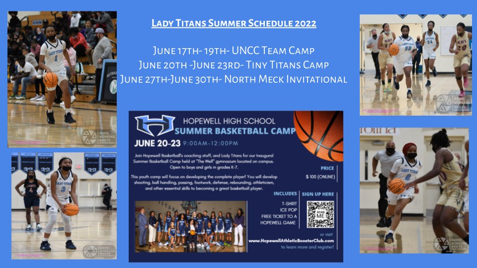 Lady Titans Summer Schedule 2022