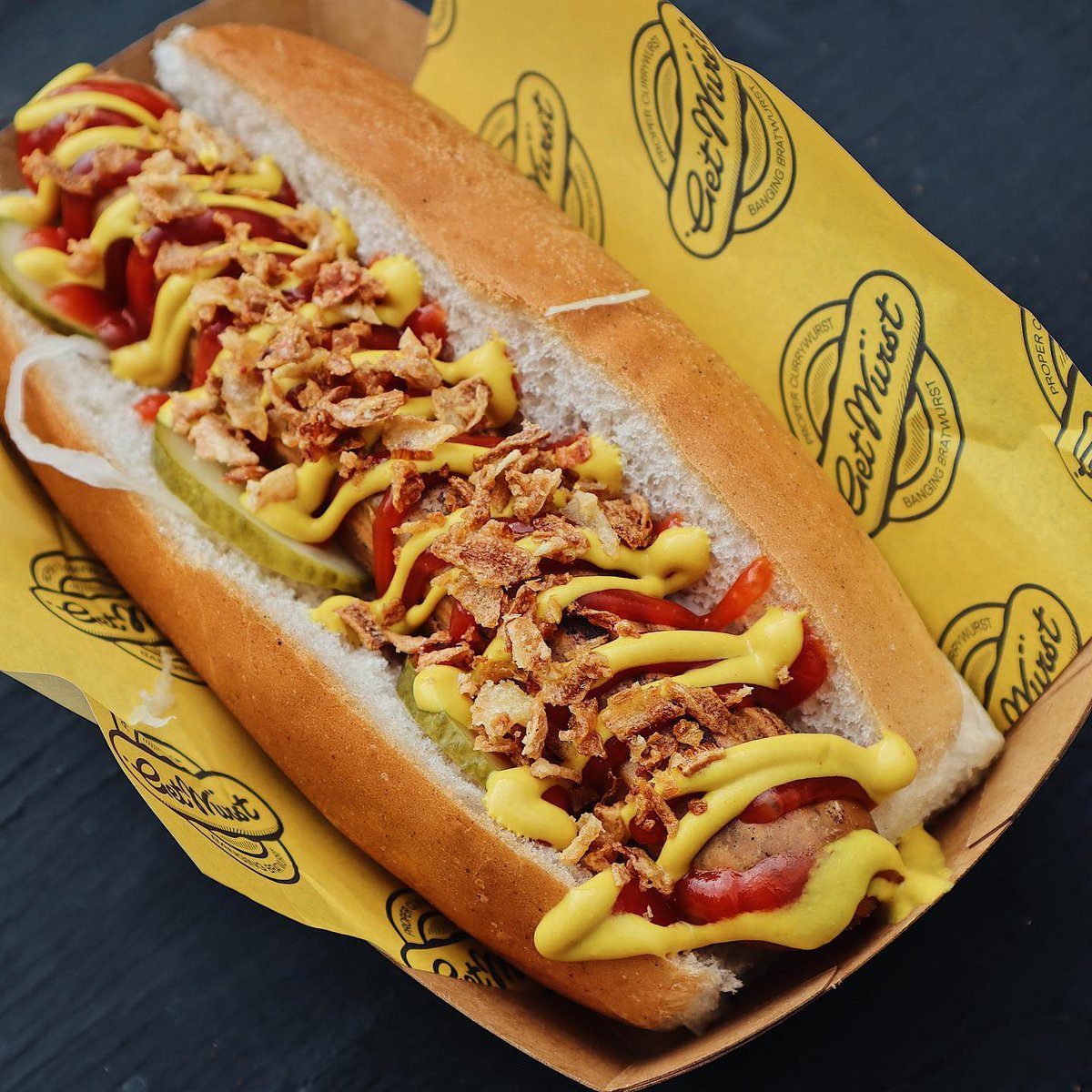 Vegan Bratwurst! 😋

Vegan Bratwurst with Mustard, Ketchup, Pickles, Crispy Onions and Sauerkraut by <a href="/getwurstbrats/">Get Wurst</a> at <a href="/peddlermkt/">Peddler Market</a>

📸 @lucyandalexeatvegan

#vegan #veganuk #ukvegans #ukvegan #veganfood #veganfooduk #veganfoodie #veganfoodies #whatveganseat