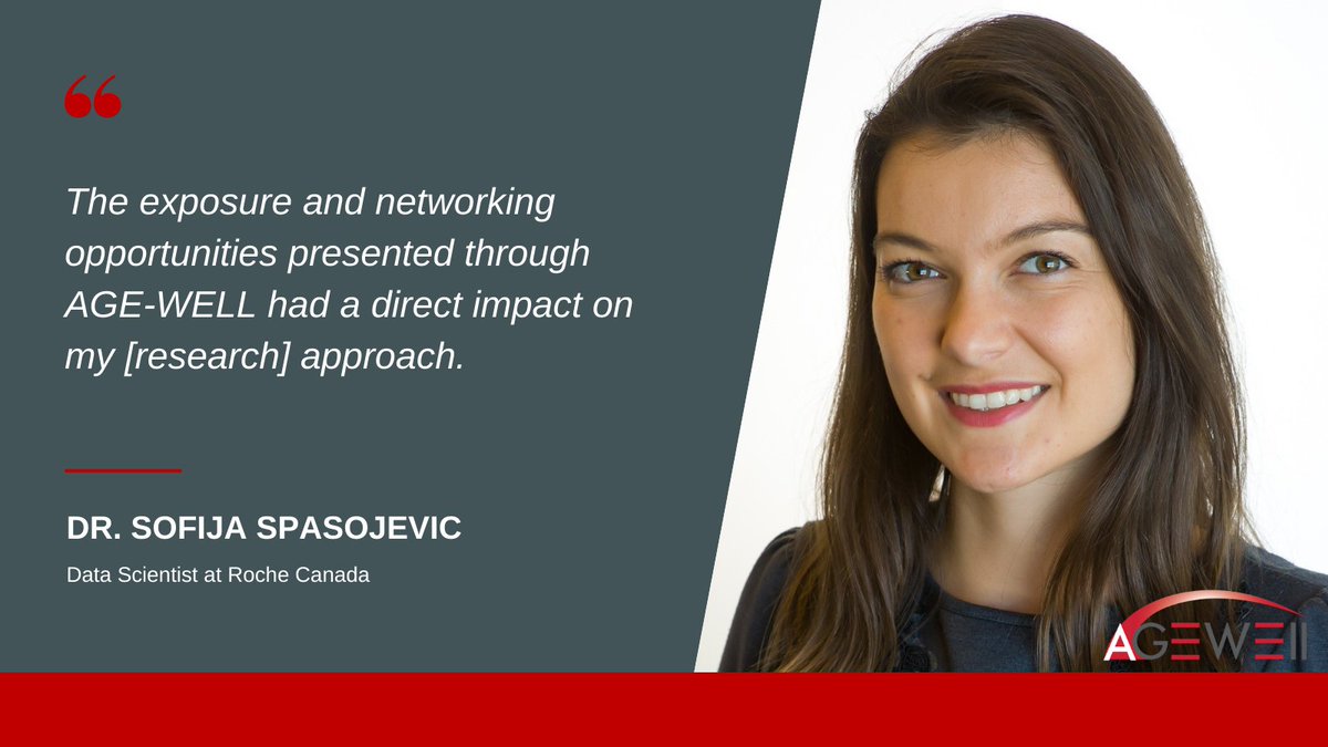 AGEWELL_NCE's tweet photo. Dr. @SofijaSpas is a Data Scientist at @RocheCanada and an alumna of AGE-WELL’s EPIC training program. She worked with a @KITE_UHN team to create an early-warning system to detect agitation in people with #dementia. #epicHQP

🔗 https://t.co/Ufmxhoqg2o https://t.co/F2GdToSRsN