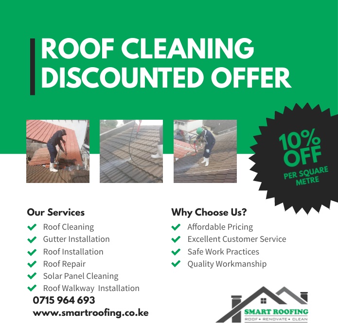 SmartRoofing2's tweet image. June #Specialoffer on our roof cleaning services.
smartroofing.co.ke
  #roofingexperts #NewMonthDeals Pettiness| #TheGreatsToastTwice Trio Mio | Uhuru Gardens| Nixon Korir| Itumbi| CCTV| Karen| Naivas| Pandora