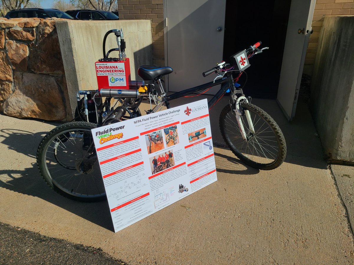 ULEngineering's tweet photo. We’re proud of our Mechanical Engineering students who competed in the NFPA Fluid Power Vehicle Challenge in Colorado. This year’s team placed 1st in the Efficiency Challenge and received the Judge’s Choice Design Award and Best Presentations! #FPVC https://t.co/h4kqckBYoP