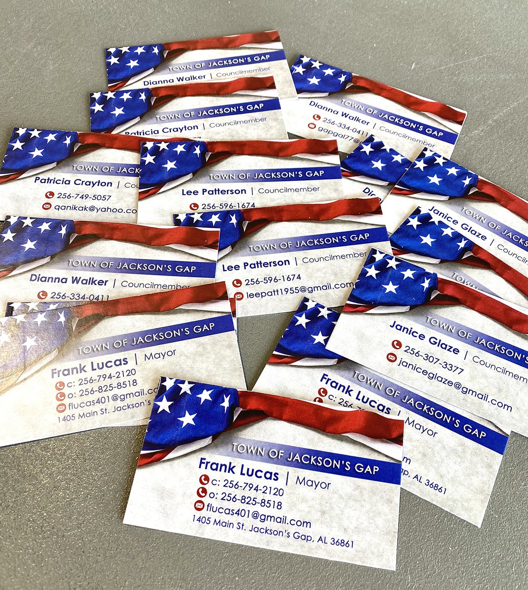 🇺🇸 Thanks to the Town of Jacksons' Gap for working with us on your business cards! 🇺🇸 

Looking for business cards for your whole team? We got your back! 💯