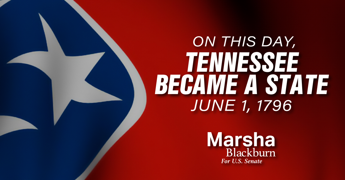VoteMarsha's tweet image. 226 years ago today, Tennessee became a state. Tennesseans have worked hard to get to where we are today, and I am proud to call this place home. #TennesseeFirst #TennesseeAlways