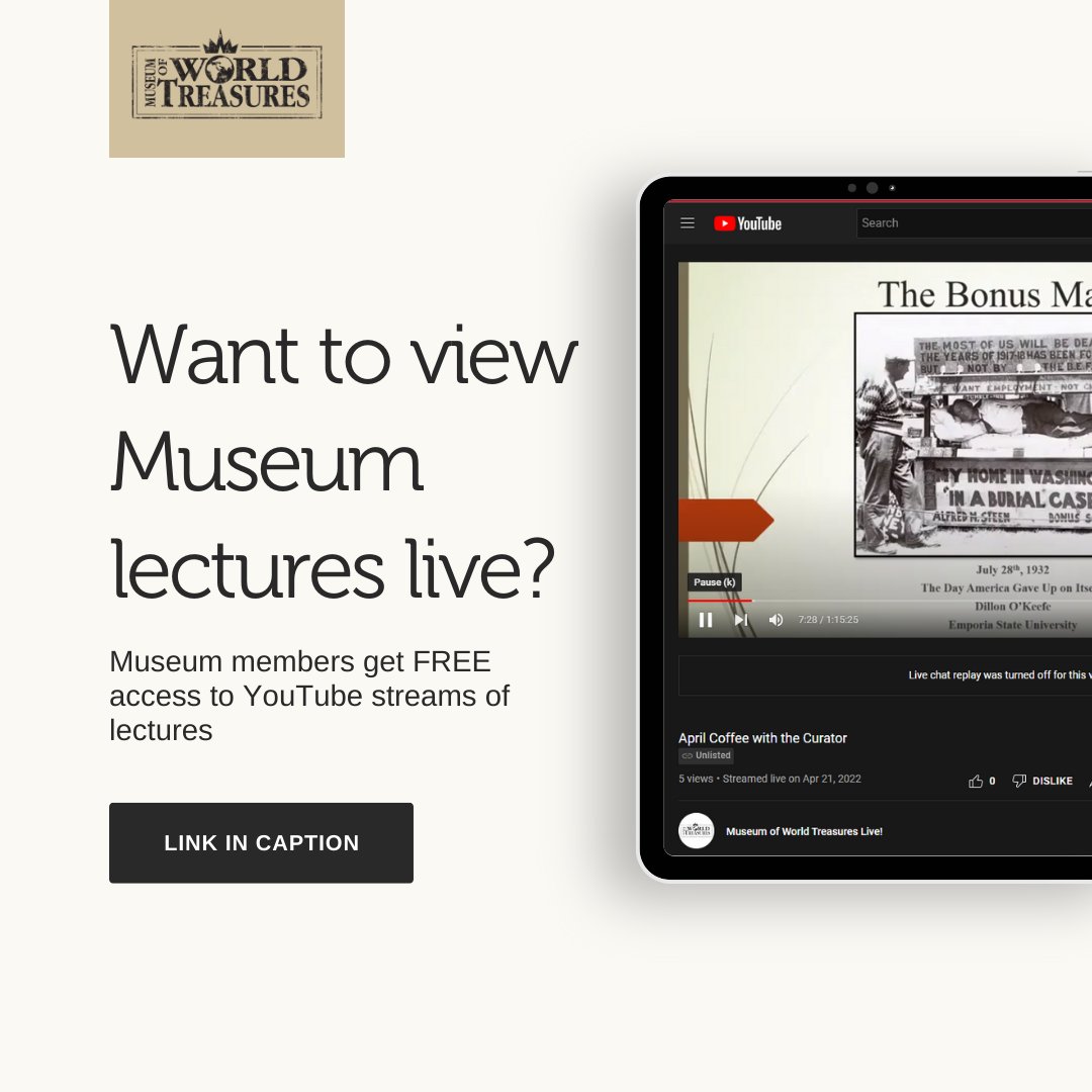 WorldTreasures's tweet image. Monthly Senior Wednesday program is today at 1:30pm. The topic is "Demon Bowls and Curse Tablets" with Dr. Máire Johnson.

Museum member info: ow.ly/cUim50Jnmz0

#seniors #seniorevents #seniorwednesday #mowt #wichitaseniors #liveevents #mowt #wichitalive #museum #history