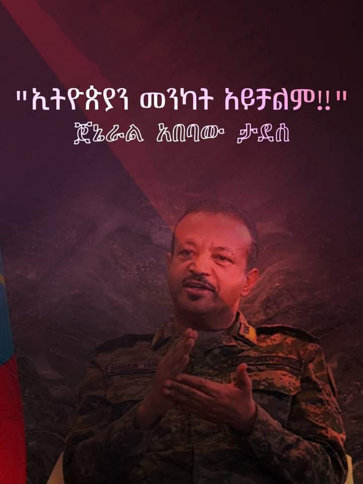 dinka_merga's tweet photo. "#ኢትዮጵያን መንካት አይቻልም!!"
 - ጀኔራል አበባው ታደሰ https://t.co/LHUNNzj00L