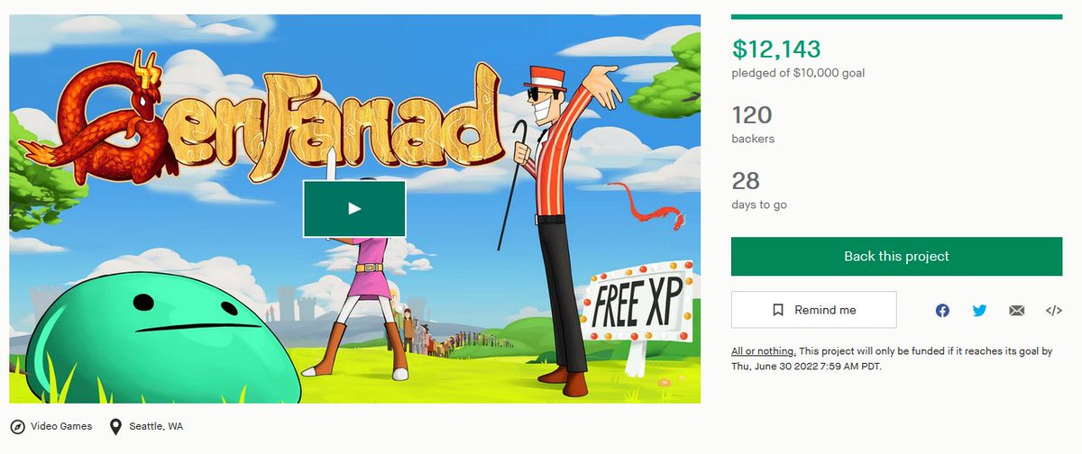 Huge congrats to <a href="/Genfanad/">Genfanad | An MMO-TCG Hybrid | WISHLIST NOW!</a> on reaching their kickstarter fund goal in only 2 days. This game is going to be awesome when it fully launches.