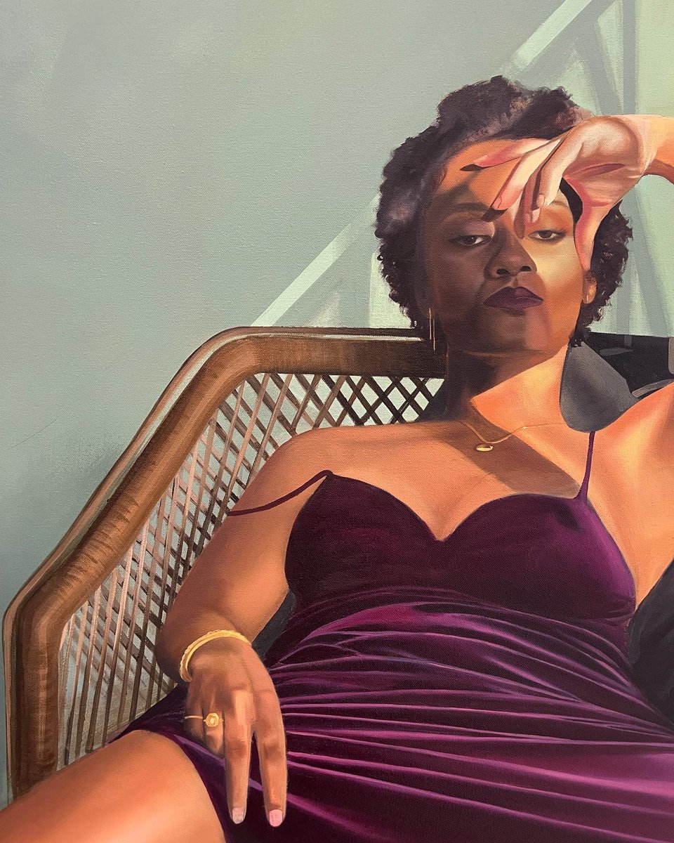 fazlalizadeh's tweet photo. you not a no place anonymous girl (double self portrait), oil and acrylic on canvas, 2022 https://t.co/litQ9bvBP0
