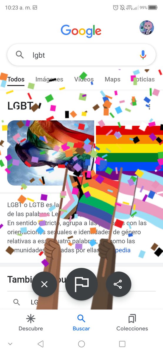 Si buscas en Google "LGBT" te salen banderas.