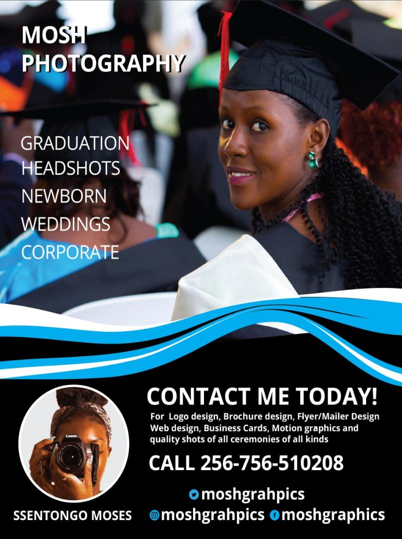 mosh_graphics's tweet photo. Mosh Graphics is set to give you the quality shots of all century.

Those who are to graduate at @klauniversity  feel free to contact Mosh Graphics for graduation photoshoot.

0756510208
0770486432 https://t.co/KwN7AkP65Z