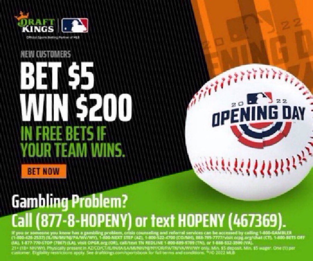 SGGpromotions's tweet photo. Calling ALL #Rockies  fans ⚾️🍺 

Bet $5 on any MLB team ML and win $200 in free bets if your team wins @DKSportsbook 💰 

1️⃣ Claim Your Bonus: https://t.co/7BvoWF7MXh
2️⃣ Bet $5 on ANY team ML
3️⃣ Win $200 in free bets if your team wins

Simple. As. That. 😤 (T&amp;Cs Apply | 21+) https://t.co/5YQoZOWItz
