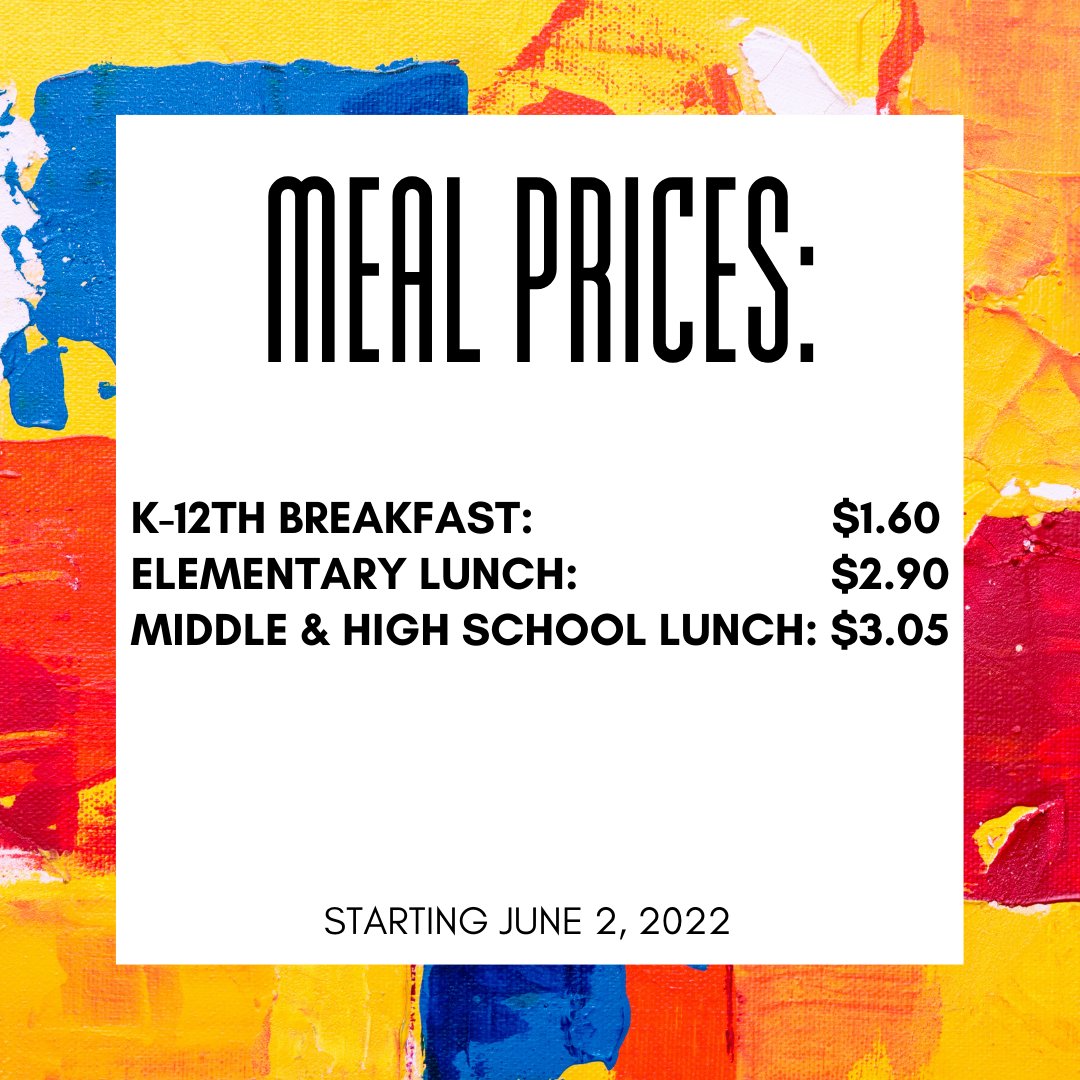 The USDA waiver that allowed all students to eat for free has expired. Starting tomorrow, June 2, meals will no longer be free. 

The free &amp; reduced application is now available online through the Tyler Parent Portal for families who qualify for free &amp; reduced meals.
