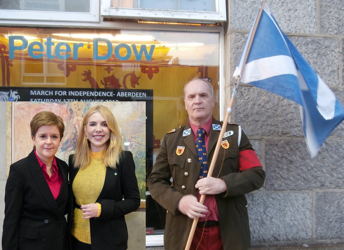 AberdeenDow's tweet photo. @ScotGovFM @NicolaSturgeon @ua_parliament @kiraincongress I was so pleased that Kira and the First Minister were able to find the time in their busy schedules to drive up to #Aberdeen for a photo op with me.😘

#StandWithUkraine 🇺🇦🏴󠁧󠁢󠁳󠁣󠁴󠁿✊
An attack on Ukraine is an attack on Scotland.
#ScottishIndependence #ScotlandIsNow #KiraRudik https://t.co/slFdPH7ecm