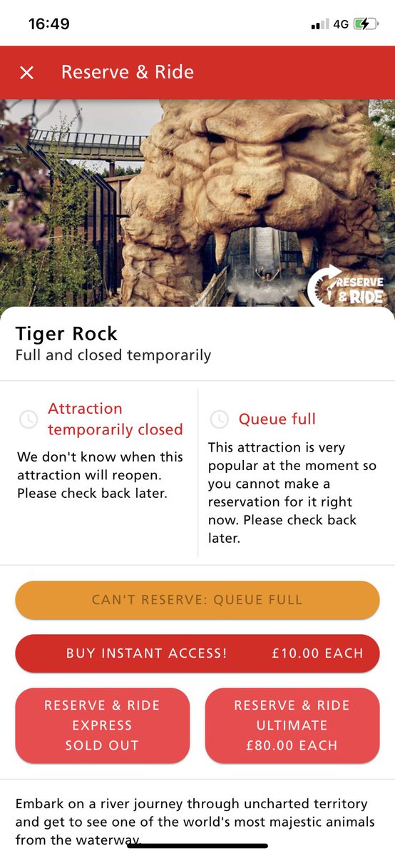 liffdy's tweet photo. @CWOA I have been queuing for rides all day, some in excess of 2 hours. I purchased a basic reserve and ride upgrade for 4 a further £120. Lots of rides gone technical resulting in my upgrade a waste of £120! I want my money back! https://t.co/5g8EW56sJU