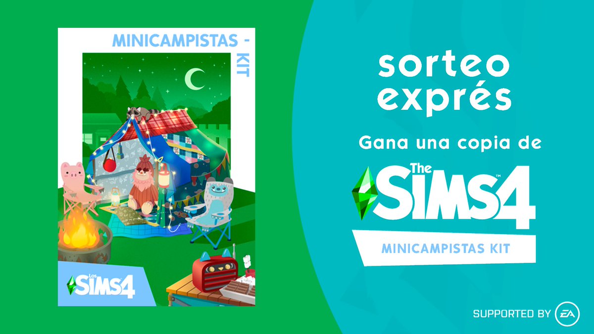 InfoSimmer's tweet image. SORTEO EXPRÉS 🚨🏕

¡Gana una copia #LosSims4 Minicampistas Kit!

- Siguenos @CentralSimmer y sigue a @LosSimsES 

- Like y RT al tuit 

El sorteo finaliza en menos de 24 horas y es exclusivo para PC/Mac 

¡Suerte a tod@s! 🍀