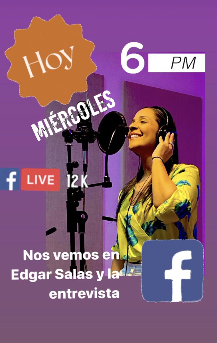 Hoy MIERCOLES 1 de Junio, a las 6 pm, nos vemos en Facebook Live con Edgar Salas y La Entrevista. Y cantamos El 9 de Abril!!!