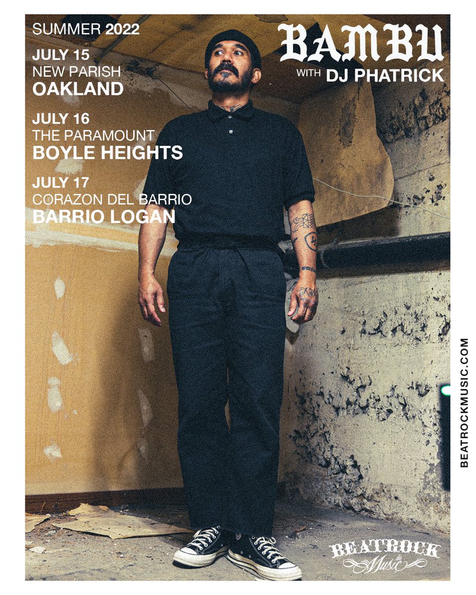 BambuDePistola's tweet photo. Tickets for these shows are up! Won’t be doing this again for a long minute, so I hope to see all of y’all there…

Oakland: https://t.co/RZhGuO5SOm
Boyle Heights: https://t.co/c7VqlY8QmN
Barrio Logan: https://t.co/pirONvQIiI

I appreciate the likes, but reposts hit different. 👊🏽 https://t.co/wfcjrYN142