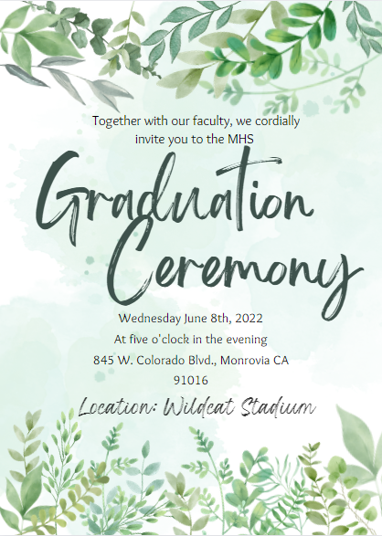 MUSDMHSWIldcats's tweet photo. MHS Graduation Invitation for Parents and Staff https://t.co/sdylACO9hZ via @ParentSquare https://t.co/jZzwskT1vr