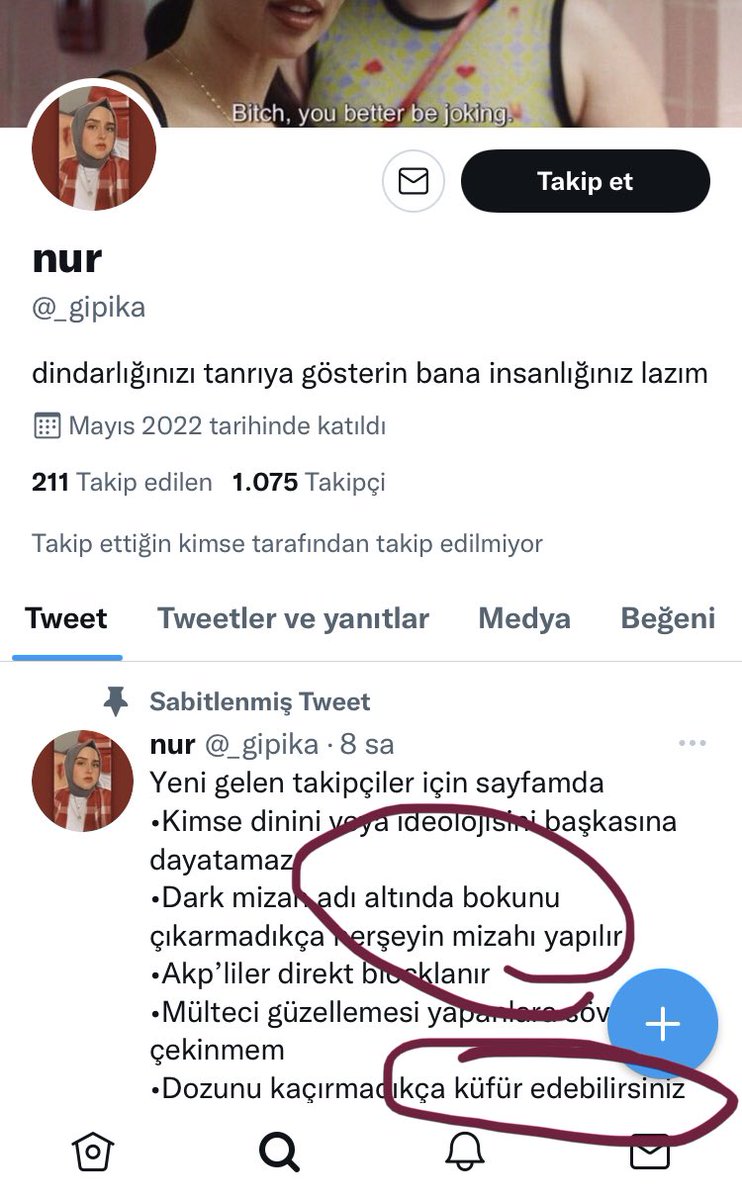 ElCchicoo's tweet photo. @furkanfvAnkara @wyldellica @_gipika Aga sen bunu çokda şey yapma yani profiline bak ve sessizce engelle bence psikolojik sorunları var tahminimce fazla takma hahasjs https://t.co/BvmtTfDalp