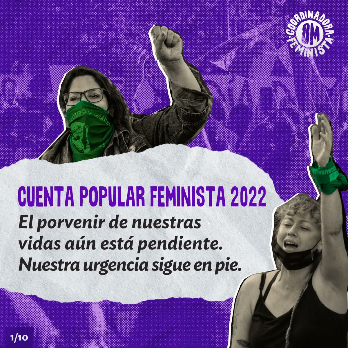 Coordinadora8m's tweet photo. Hoy el gobierno presenta su #cuentapublica2022 y nosotras desde el movimiento feminista sacamos la voz en la 5ta #CuentaPopularFeminista para decir q seguimos n lucha por la vida q nos deben, contra la violencia del Estado y para afirmar desde los pueblos la campaña del Apruebo https://t.co/YvJS9fvkQm