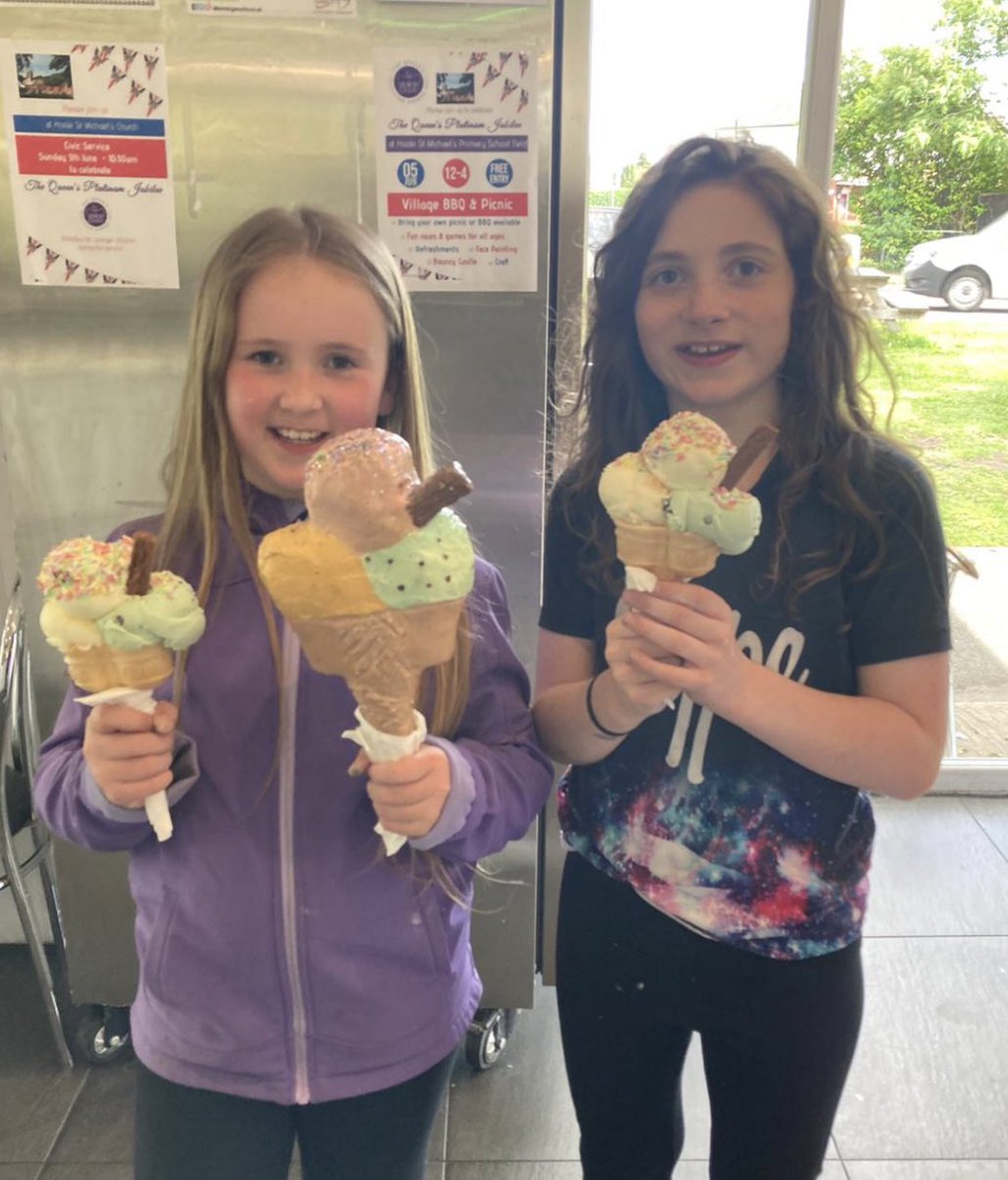 TootsiesIce's tweet photo. 2 girls came in today &amp; asked us to recreate their art project with real ice cream… what do you think? 🤔🤔 I think we smashed it! 👍 https://t.co/ZLKZ30eDyc