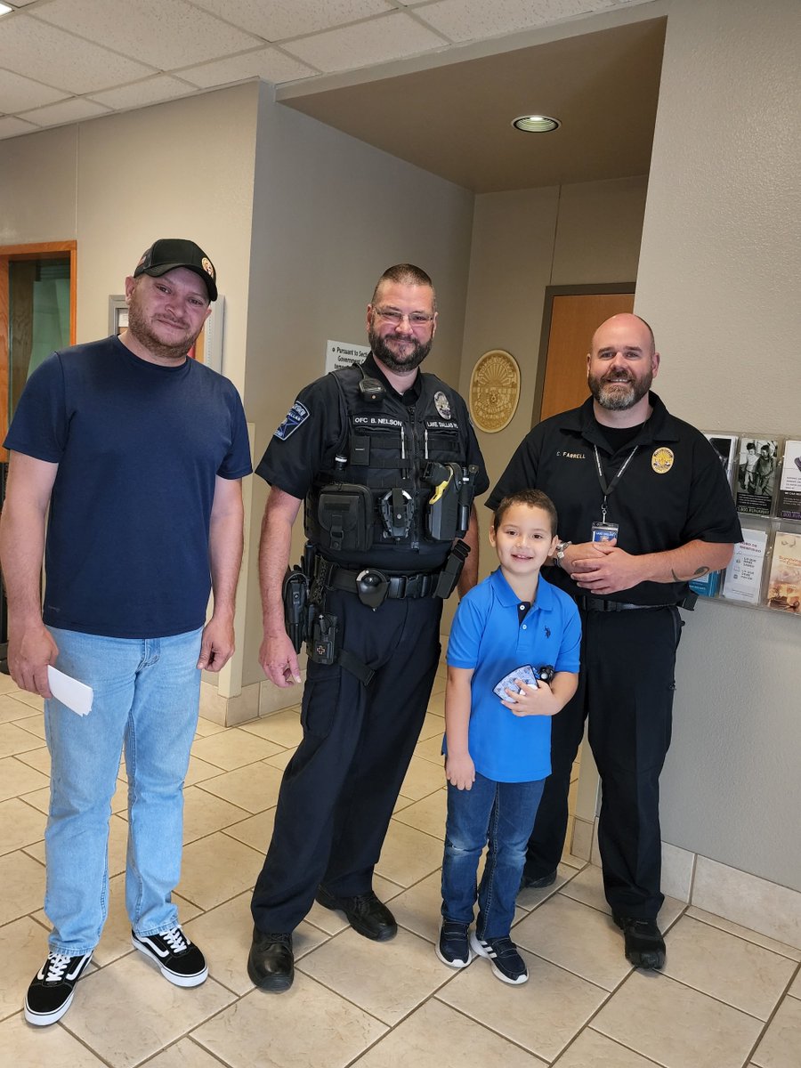 We were honored today when Humberto and his dad (also Humberto) came to see us just because. Humberto is a big fan of law enforcement and wanted to meet some Officers. Thank you Humberto! It was awesome to meet you. #communitypolicing #lawenforcement #lakedallasstrong