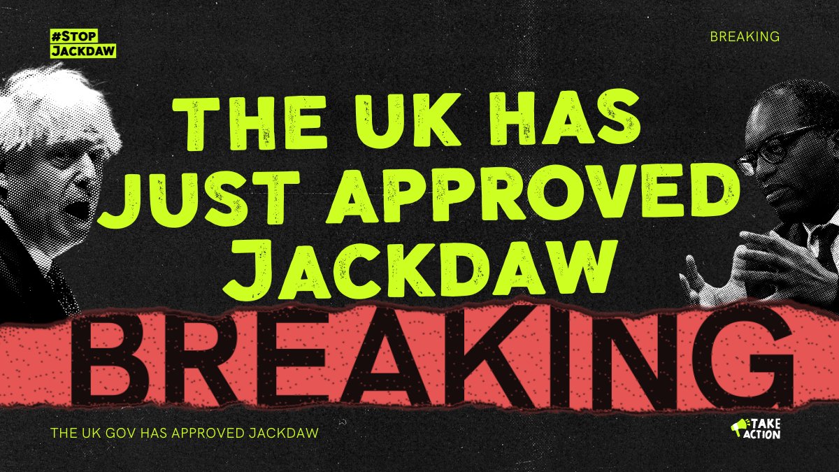 BREAKING: The UK govt has just approved the Jackdaw gas field.

It’s atrocious that even though the science is clear that we can’t have new oil and gas projects, they’re giving the green light to yet another climate wrecking project.

 But it's not over! 

📢 WATCH THIS SPACE 📢