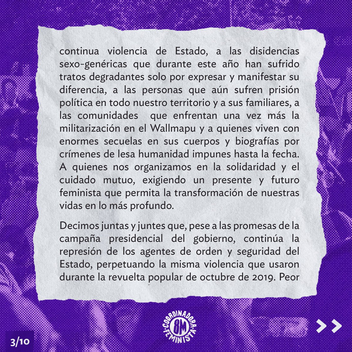 Coordinadora8m's tweet photo. Hoy el gobierno presenta su #cuentapublica2022 y nosotras desde el movimiento feminista sacamos la voz en la 5ta #CuentaPopularFeminista para decir q seguimos n lucha por la vida q nos deben, contra la violencia del Estado y para afirmar desde los pueblos la campaña del Apruebo https://t.co/YvJS9fvkQm