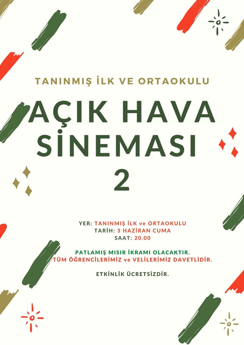 Taninmis63's tweet photo. #açıkhavasineması 📽
 Herkesi bekliyoruz 😊

@tcmeb
@sanliurfammem63 @cihatkoc61
@HarranKaymakam
@ASUTAYMEHMET @Hasanzkikorogli
@MemHarran @alioglu_sabri
@Uvercinka_14 https://t.co/WePSThCWHk