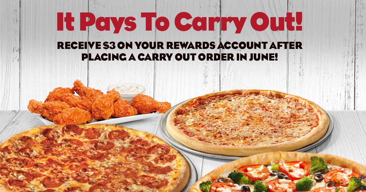 Papa Gino's on Twitter: "Calling all Rewards Members! Earn $3 in Rewards  after placing a Carry Out order in JUNE! Account must be active 24 hours  prior to order. Not a rewards