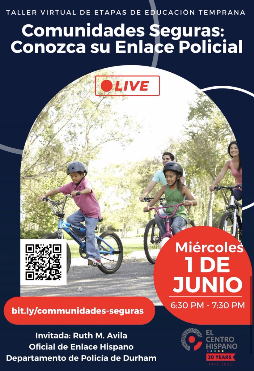 Hoy #miercoles #safety 
#spanish 
Register <a href="/MamasConPoder/">MamásConPoder</a> <a href="/CentroHispanoNC/">El Centro Hispano</a>