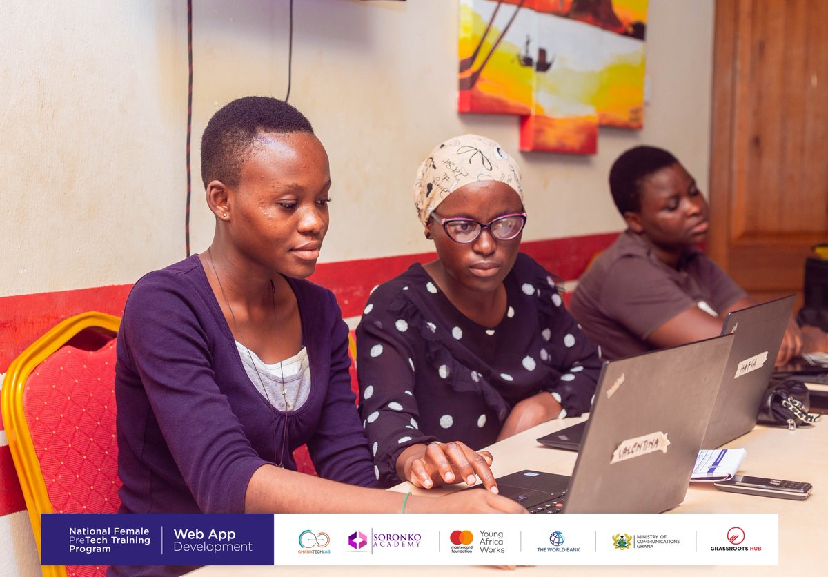 grassrootshubgh's tweet photo. Today we engaged trainees in yet another thrilling session under the National #Pretech Training.
The session introduced the ladies to the various software used to write codes.
We are particularly thrilled by the dexterity with which they are explore the knowledge gained. https://t.co/GwZV9f2bHe