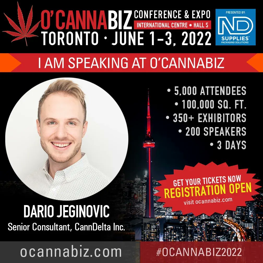 CannDelta's tweet photo. Learn more with our Senior Consultant Dario Jaginovic during his lively panel on psychedelics June 2nd, or visit our booth #507 at the @OCannabiz Expo, June 2nd and 3rd at the International Centre, Toronto, Ontario!

Tickets are still available!
https://t.co/RyvKBE1GYs https://t.co/Hs0ubNMZ8I