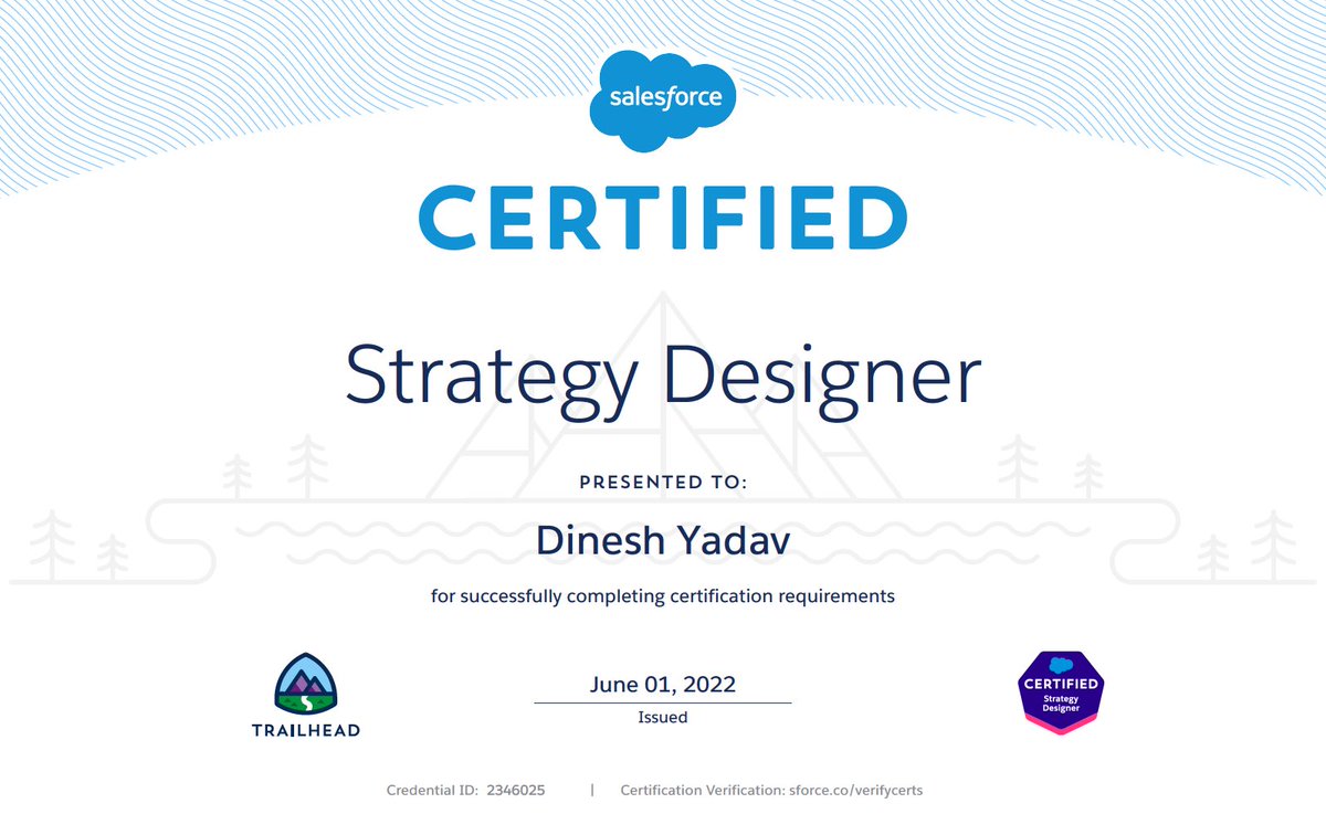 i_am_dy's tweet photo. Happy to pass the @salesforce Certified Strategy Designer Exam! I highly recommend this certification! Sharing my notes for the exam: https://t.co/GdGjIKdqwA
#strategydesigner #design #salesforce https://t.co/kOManqp8x7