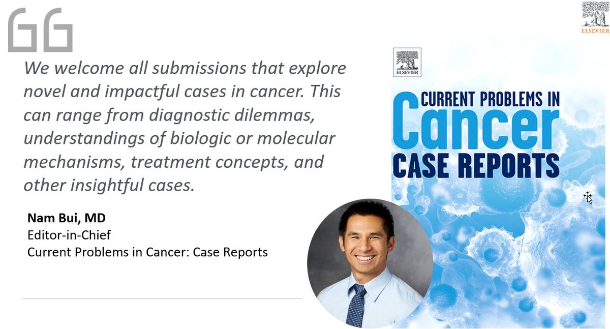 Discuss your next case report with Dr. Nam Bui at ASCO. Stop by Elsevier booth 21127 today at 11:30 am CDT. <a href="/NamBuiMD/">Nam Bui</a> #ASCO22 <a href="/OncologyAdvance/">Oncology Advance</a> #OpenAccess #oncology