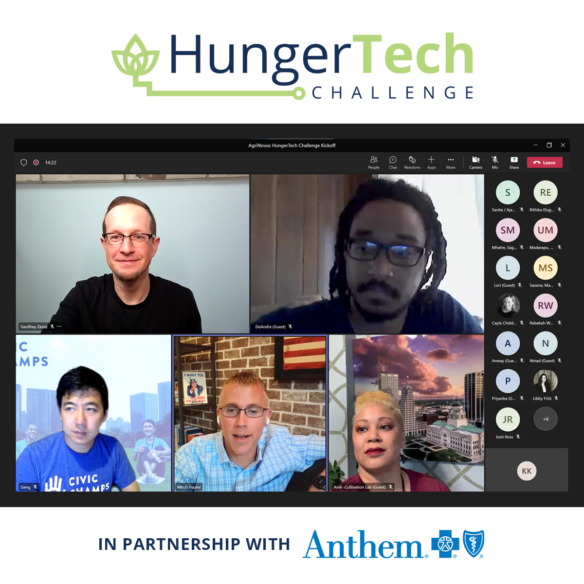 Today, we officially kicked off the HungerTech Innovation Challenge. Thank you to all of the teams for joining us and to @AnthemInc for making this challenge possible. We can't wait to see all of the innovation coming soon! agrinovusindiana.com/hungertech #agbioscience #hungertech