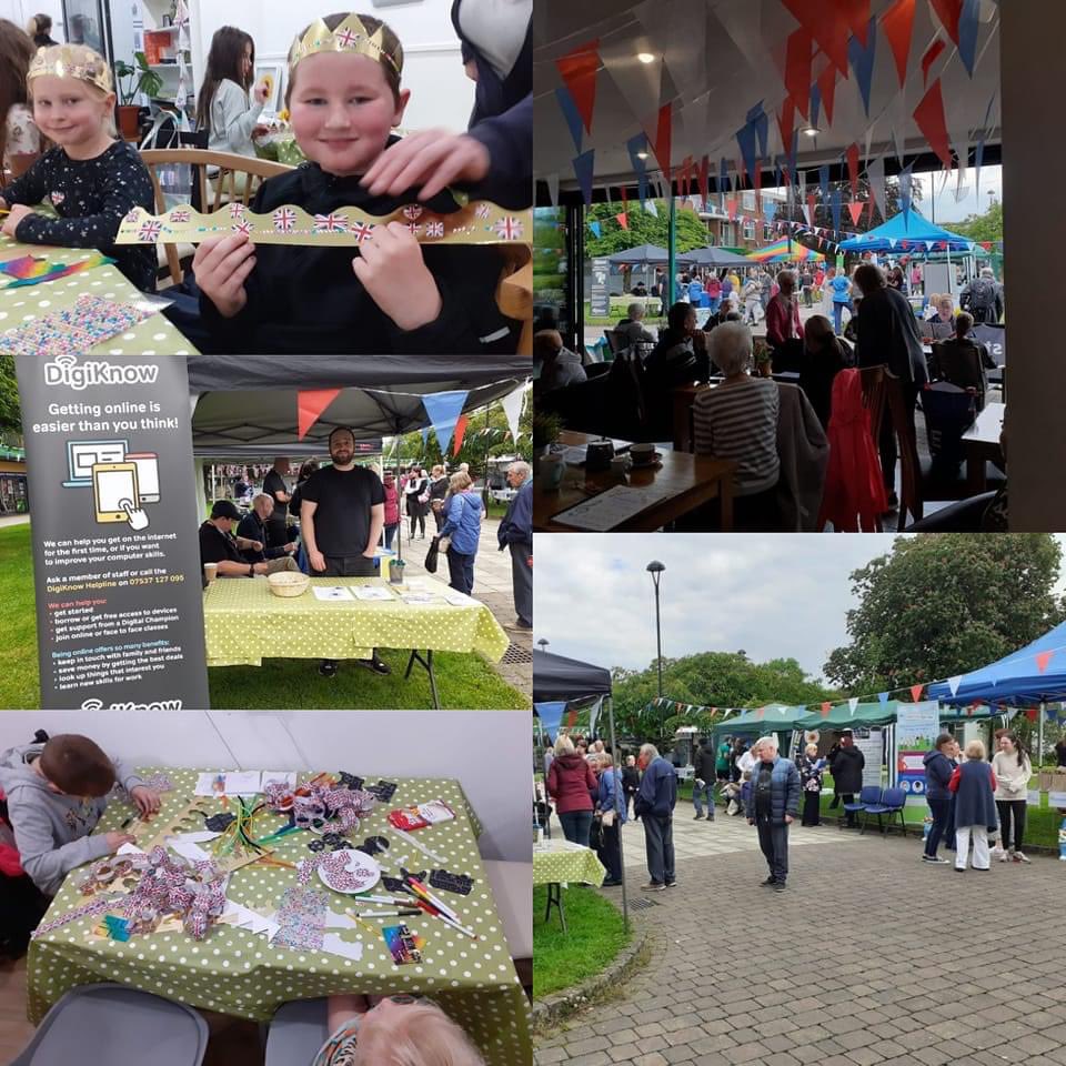 When <a href="/KayFKeane/">KayKeane FRSA MIGPM (she/her)</a> has a crazy idea / vision! ❤️ Brilliant #Jubilee celebration on Woodley Precinct this afternoon, and we were proud to be part of it. A massive thank you to everyone else who helped make it possible, especially <a href="/Alvanleyfp/">Alvanley Practice</a> 🇬🇧