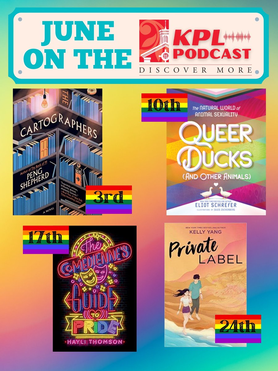 KirkwoodLib's tweet image. As we bid goodbye to May, let's say hello to our terrific June lineup on the #KPLPodcast!
We'd love to hear from you! Have a topic you'd like us to explore? Author visit? Comments? Please write to us at podcast@kirkwoodpubliclibrary.org
kplpodcast.buzzsprout.com