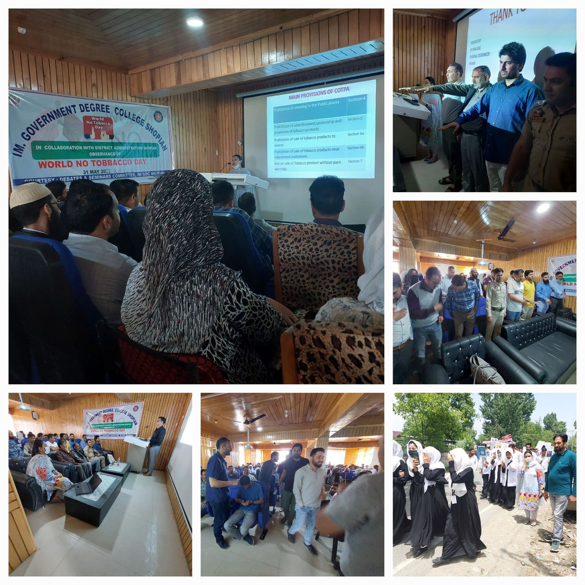 World No Tabacco Day was observed at IM Government Degree College Shopian in collaboration with District Administration, Department of Health, Education, Police and other Departments on 31st 2022. <a href="/yasinc_ias/">Yasin M. Choudhary</a> @DhskKashmir <a href="/DhskNhm/">NCD, NHM, Kashmir Division</a>